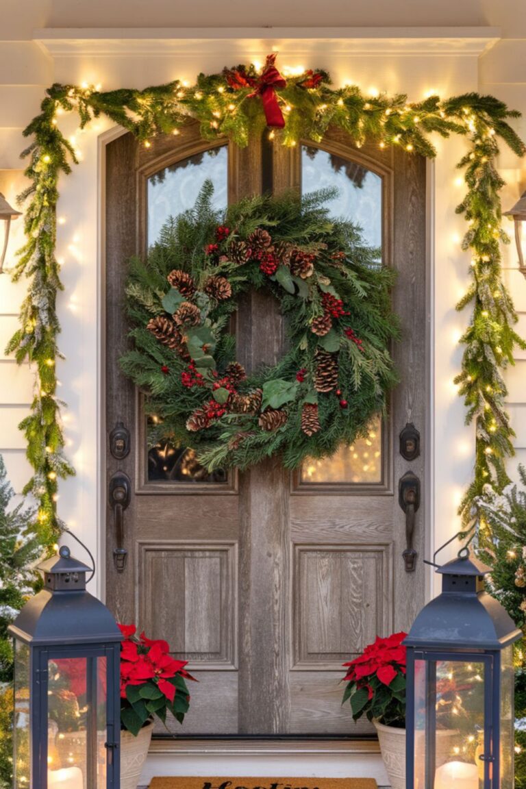 Gorgeous Christmas Front Door Entryway Ideas to Welcome the Holidays in Style